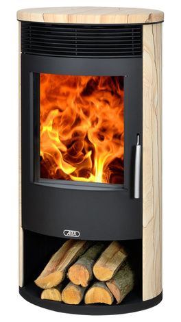 Печь-камин ABX Tartu 5, черная сталь, бразильский песч.с верх. плитой в Бронницах